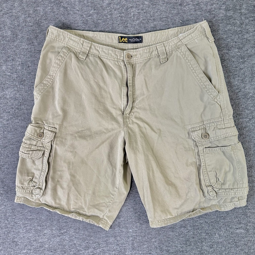 Lee cargo shorts men's 36 beige outdoor‎ hiking Fishing Urban Grunge Adventure